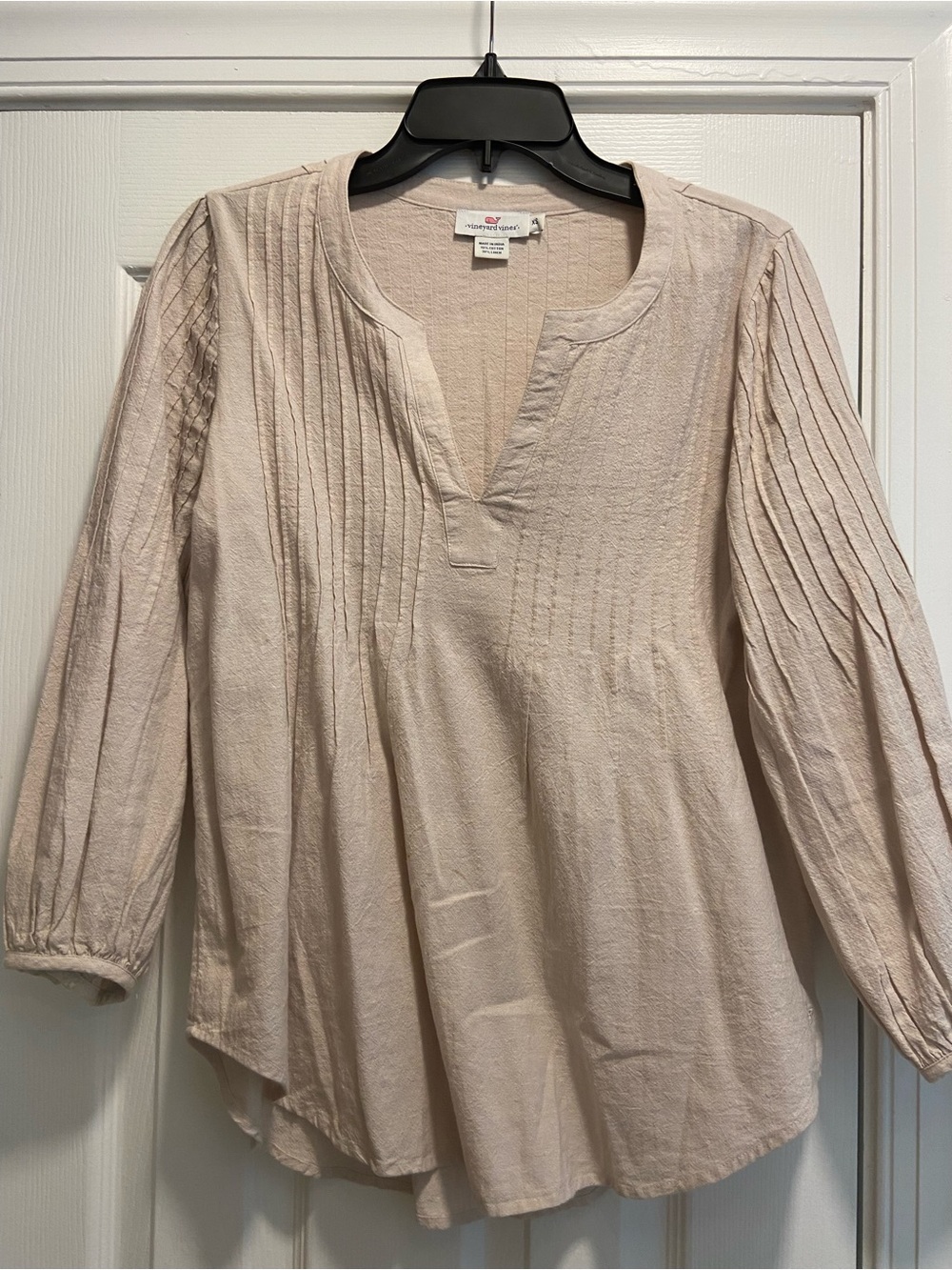 Vineyard Vines Pale Pink Pintuck Tunic Top